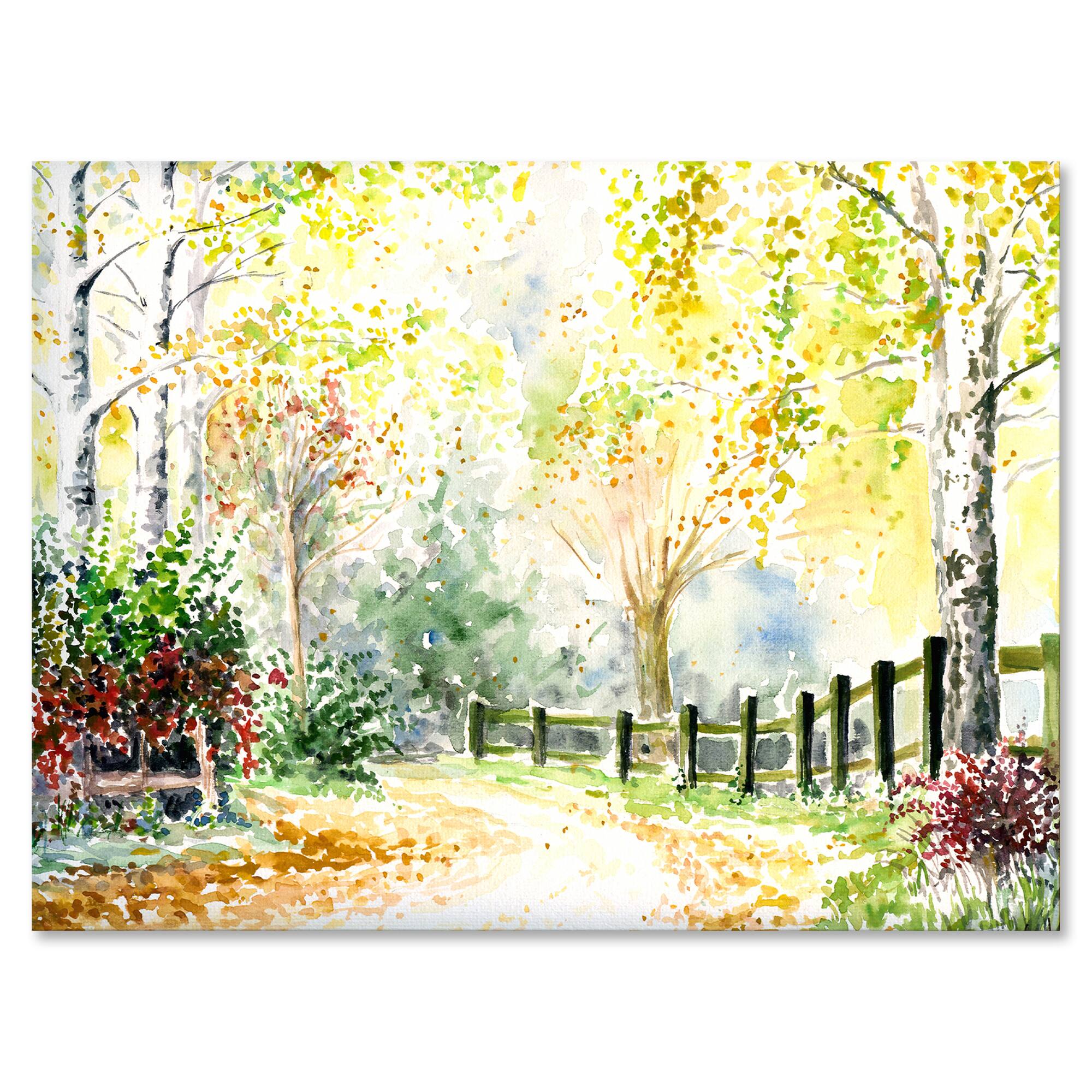 Designart - Autumn Countryside Landscape In The Afternoon